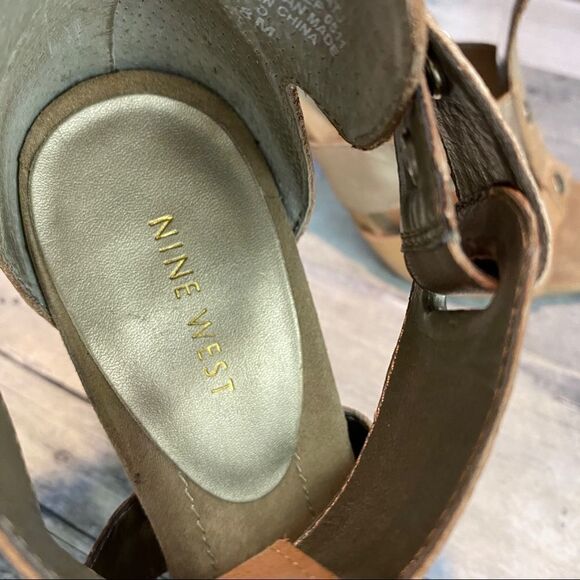 Nine West Leather strappy heeled sandals size 8 - Picture 10 of 11